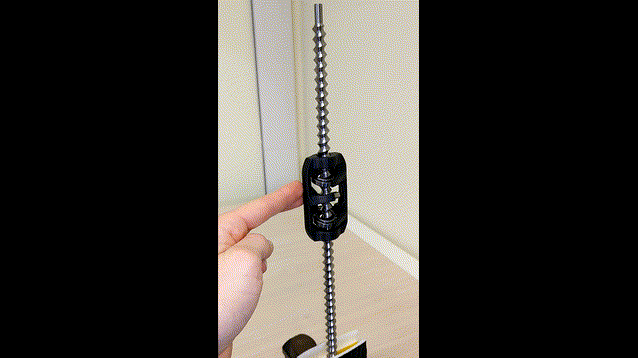 Ring screw nut descending under gravity alone