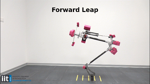 Robot performing leaps using ring screw actuation